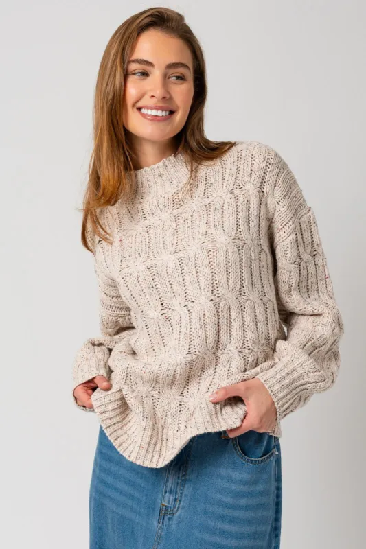 Beige Speckled Knit Sweater sold by Pinkblush