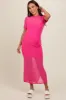 Pink Layered Mesh Maternity Maxi Dress sold by Pinkblush