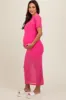 Pink Layered Mesh Maternity Maxi Dress sold by Pinkblush