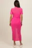 Pink Layered Mesh Maternity Maxi Dress sold by Pinkblush