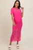 Pink Layered Mesh Maternity Maxi Dress sold by Pinkblush