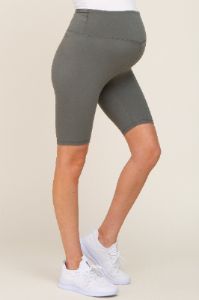 Olive High Waist Maternity Bike Shorts sold by Pinkblush