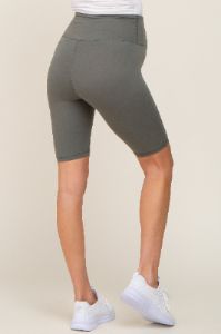 Olive High Waist Maternity Bike Shorts sold by Pinkblush