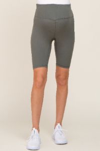 Olive High Waist Maternity Bike Shorts sold by Pinkblush