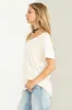 Cream Basic Soft Knit T-Shirt sold by Pinkblush
