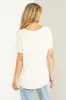 Cream Basic Soft Knit T-Shirt sold by Pinkblush