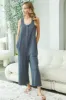 Charcoal Ribbed Button Front Sleeveless Jumpsuit sold by Pinkblush