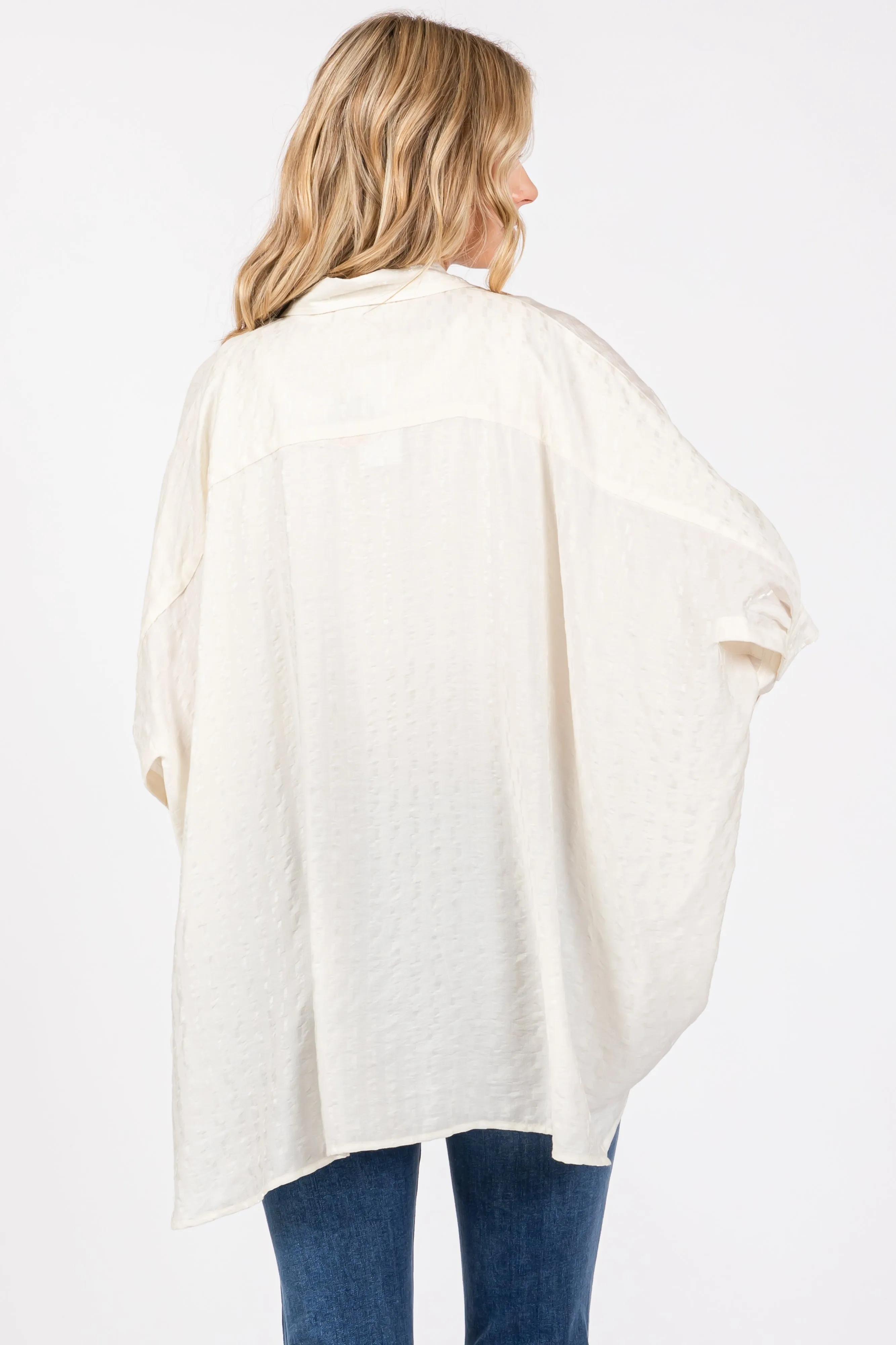 Ivory Textured Button Down Blouse sold by Pinkblush product image thumbnail 3