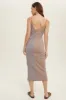 Mocha Striped Ribbed Dress sold by Pinkblush