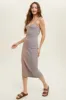 Mocha Striped Ribbed Dress sold by Pinkblush