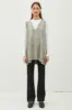 Grey Oversize V-Neck Long Soft Sweater Vest With Pockets sold by Pinkblush