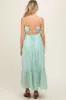 Mint Green Sleeveless Tiered Maternity Maxi Dress sold by Pinkblush