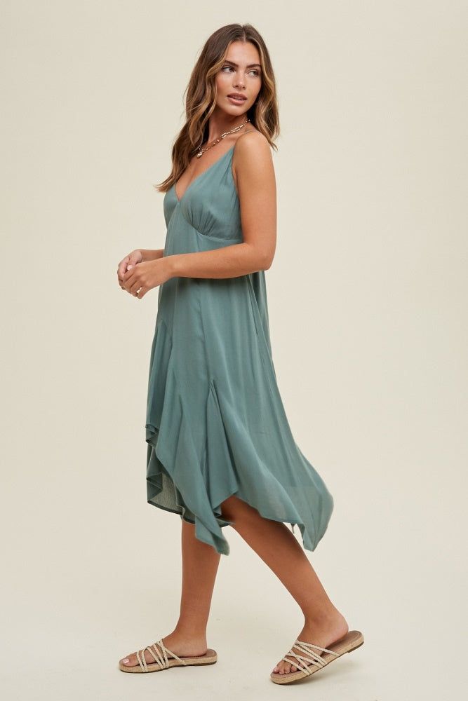 Green Handkerchief Mini Dress sold by Pinkblush product image thumbnail 2