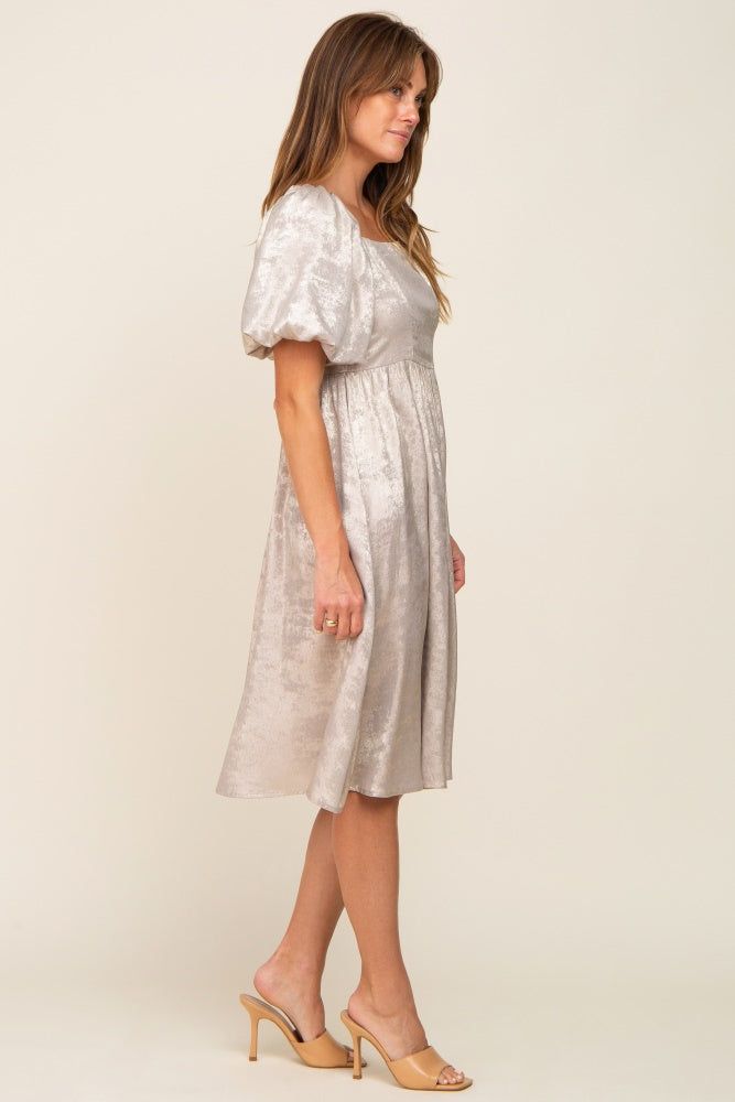 Gold Metallic Puff Sleeve Dress sold by Pinkblush product image thumbnail 2