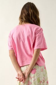 Bubble Gum Easy Fit Mineral Wash Expose Seam Slub Knit Shirt sold by Pinkblush