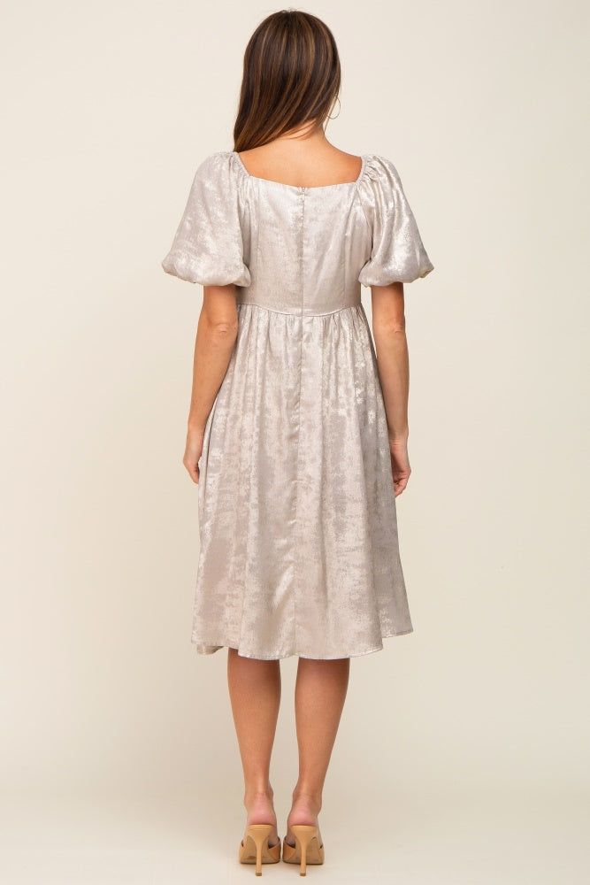 Gold Metallic Puff Sleeve Dress sold by Pinkblush product image thumbnail 3