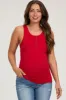 Red Button Accent Ribbed Maternity Tank sold by Pinkblush