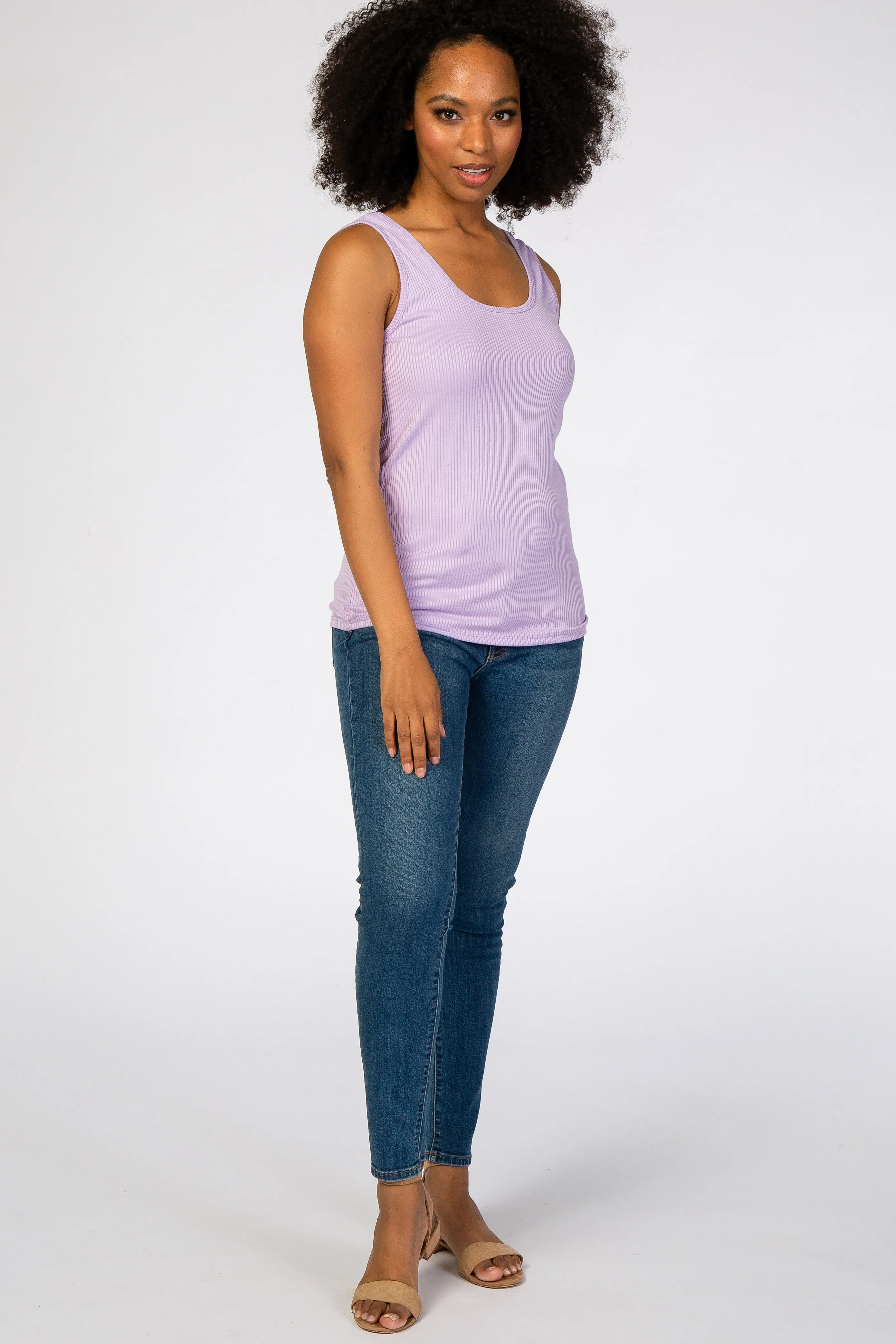 Lavender Ribbed Tank Top sold by Pinkblush product image thumbnail 4