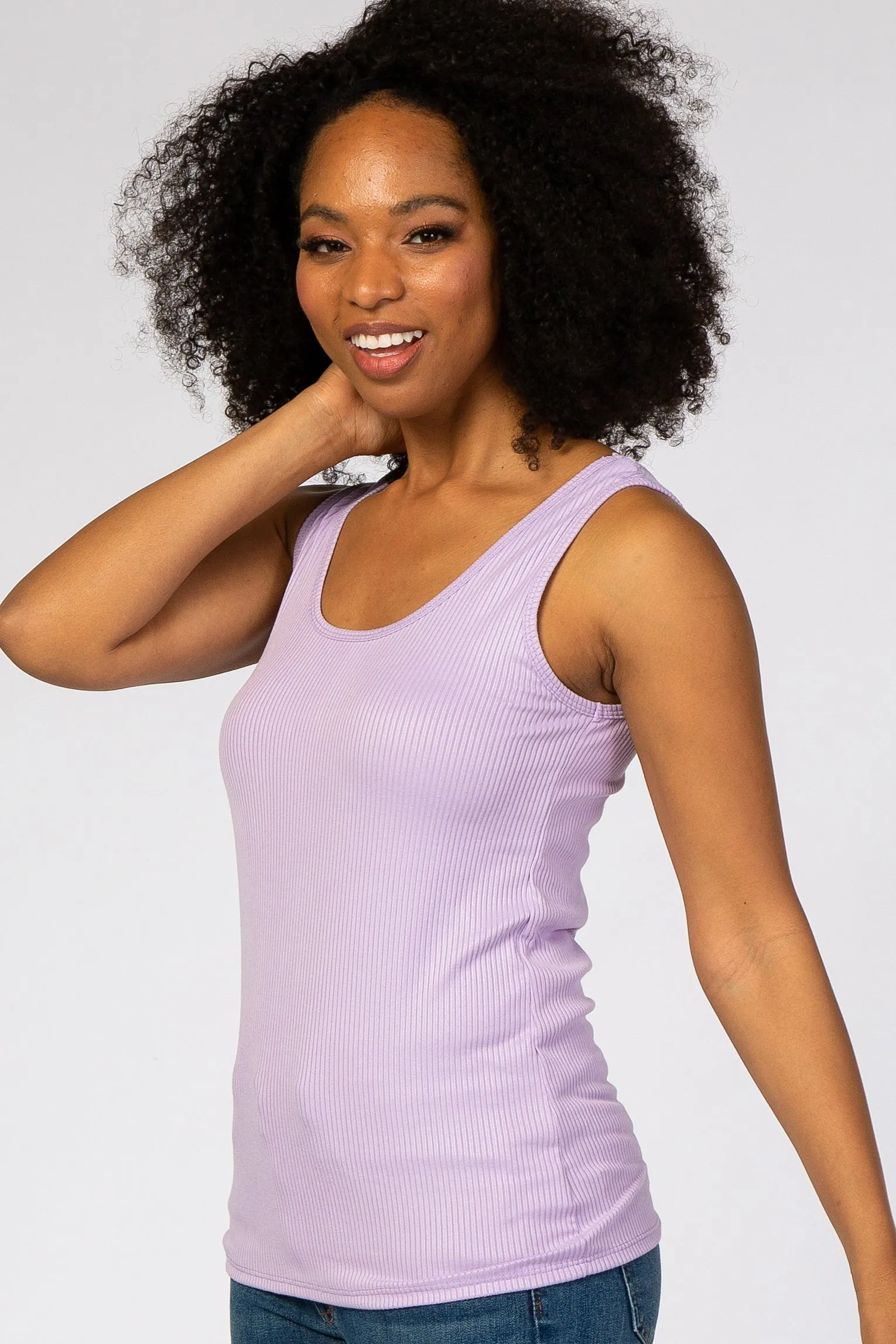 Lavender Ribbed Tank Top sold by Pinkblush product image thumbnail 2