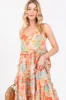 Multi-Color Floral Ruffle Tiered Sleeveless Midi Dress sold by Pinkblush