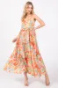Multi-Color Floral Ruffle Tiered Sleeveless Midi Dress sold by Pinkblush