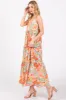 Multi-Color Floral Ruffle Tiered Sleeveless Midi Dress sold by Pinkblush