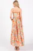 Multi-Color Floral Ruffle Tiered Sleeveless Midi Dress sold by Pinkblush