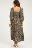 Black Floral Smocked Half Sleeve Maternity Midi Dress sold by Pinkblush