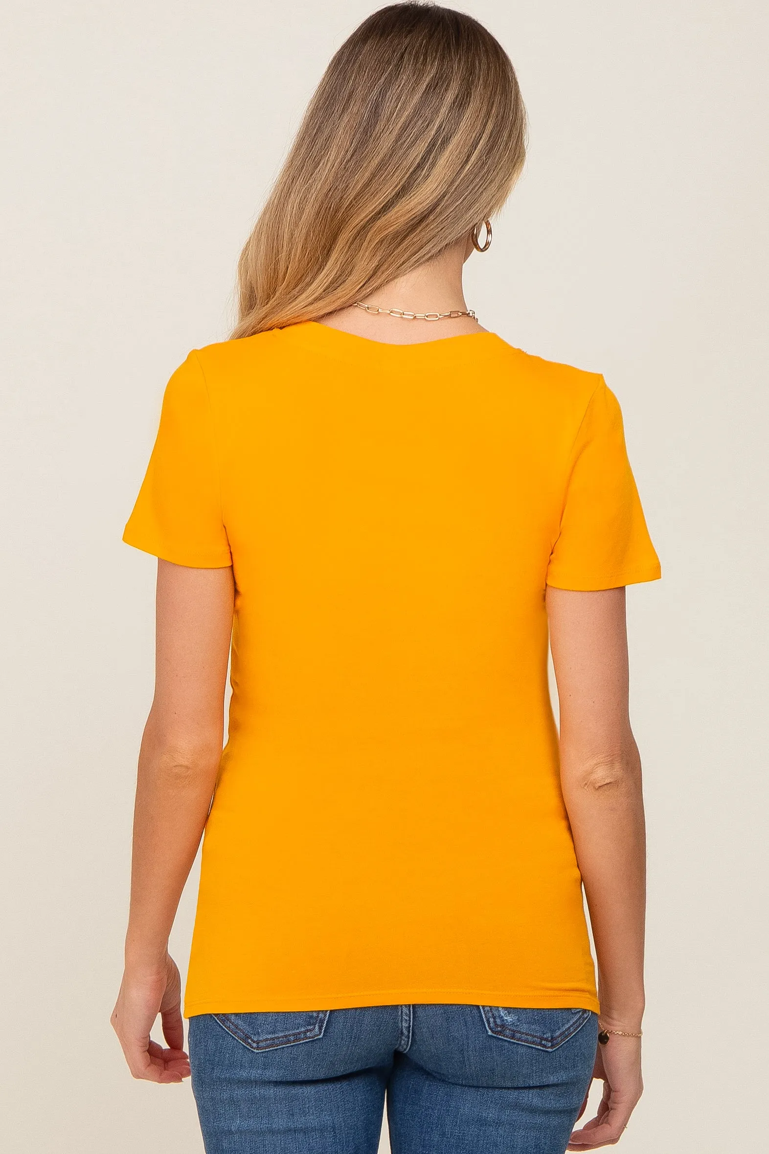 Orange Basic V-Neck Maternity Tee sold by Pinkblush product image thumbnail 3