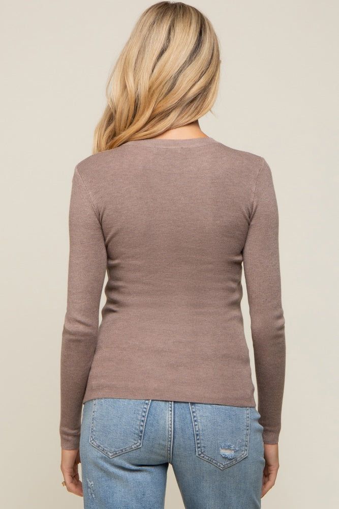 Mocha Knit Long Sleeve Maternity Top sold by Pinkblush product image thumbnail 3