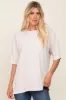Beige Basic Oversized T-Shirt sold by Pinkblush