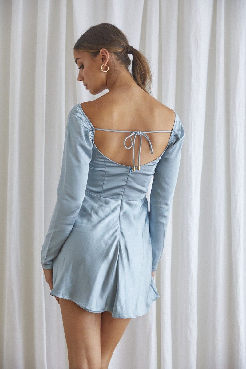 Sage Cowl Neck Long Sleeve Mini Dress sold by Pinkblush product image thumbnail 3