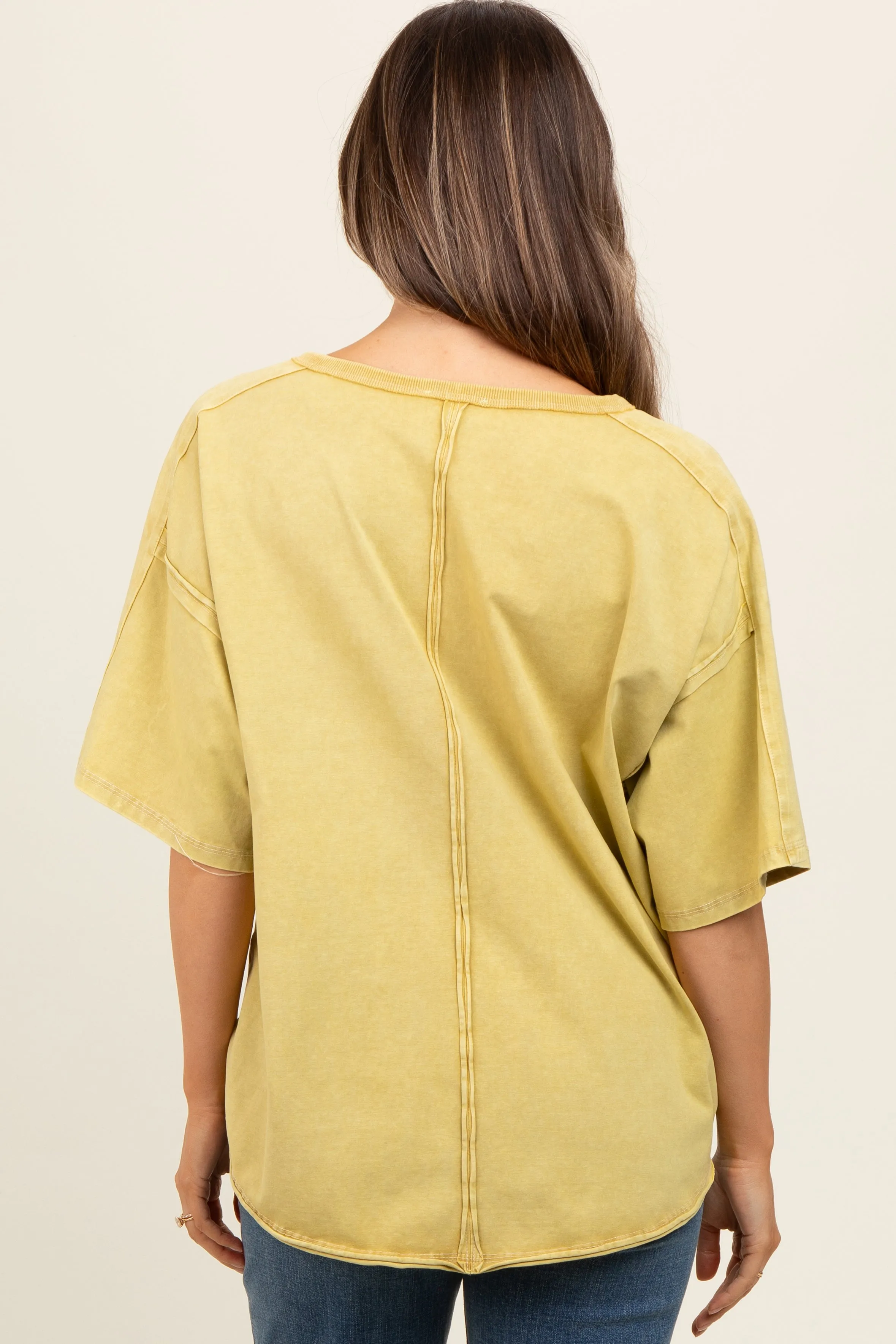 Lime Washed Cotton Jersey Oversized Maternity Top sold by Pinkblush product image thumbnail 3