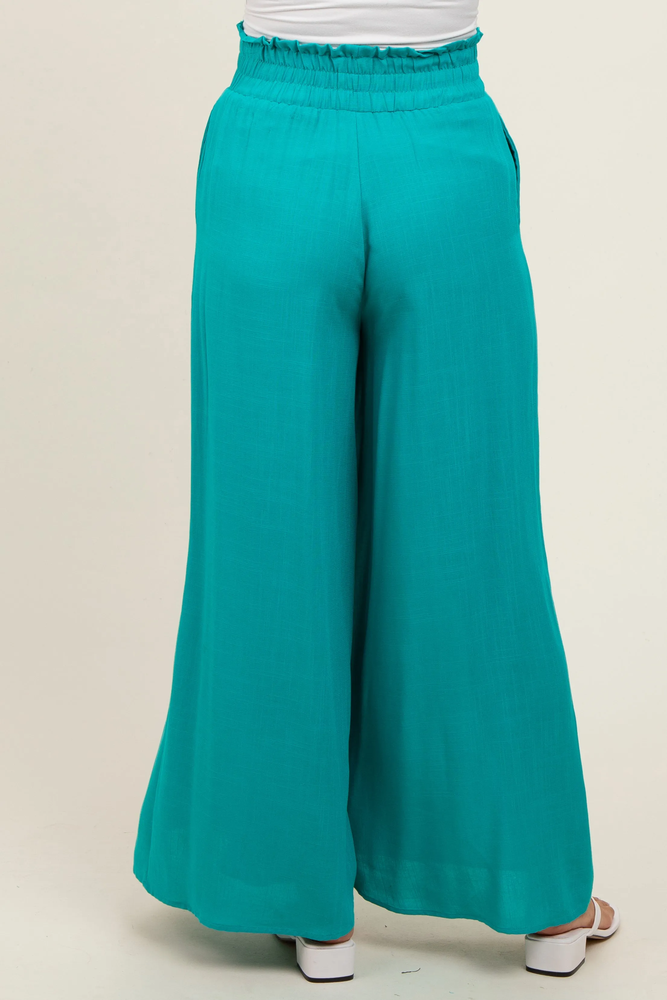 Jade Wide Leg Smocked Lightweight Maternity Pants sold by Pinkblush product image thumbnail 5