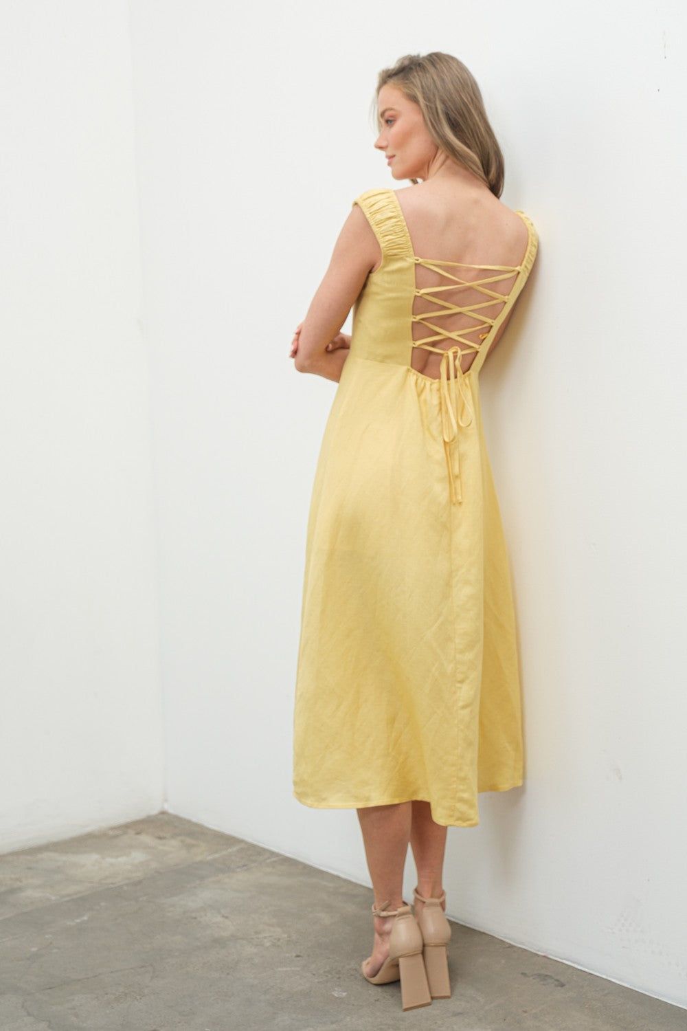 Yellow Midi Dress sold by Pinkblush product image thumbnail 3