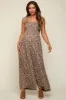 Mocha Sleeveless Floral Smocked Ruffle Maternity Jumpsuit sold by Pinkblush