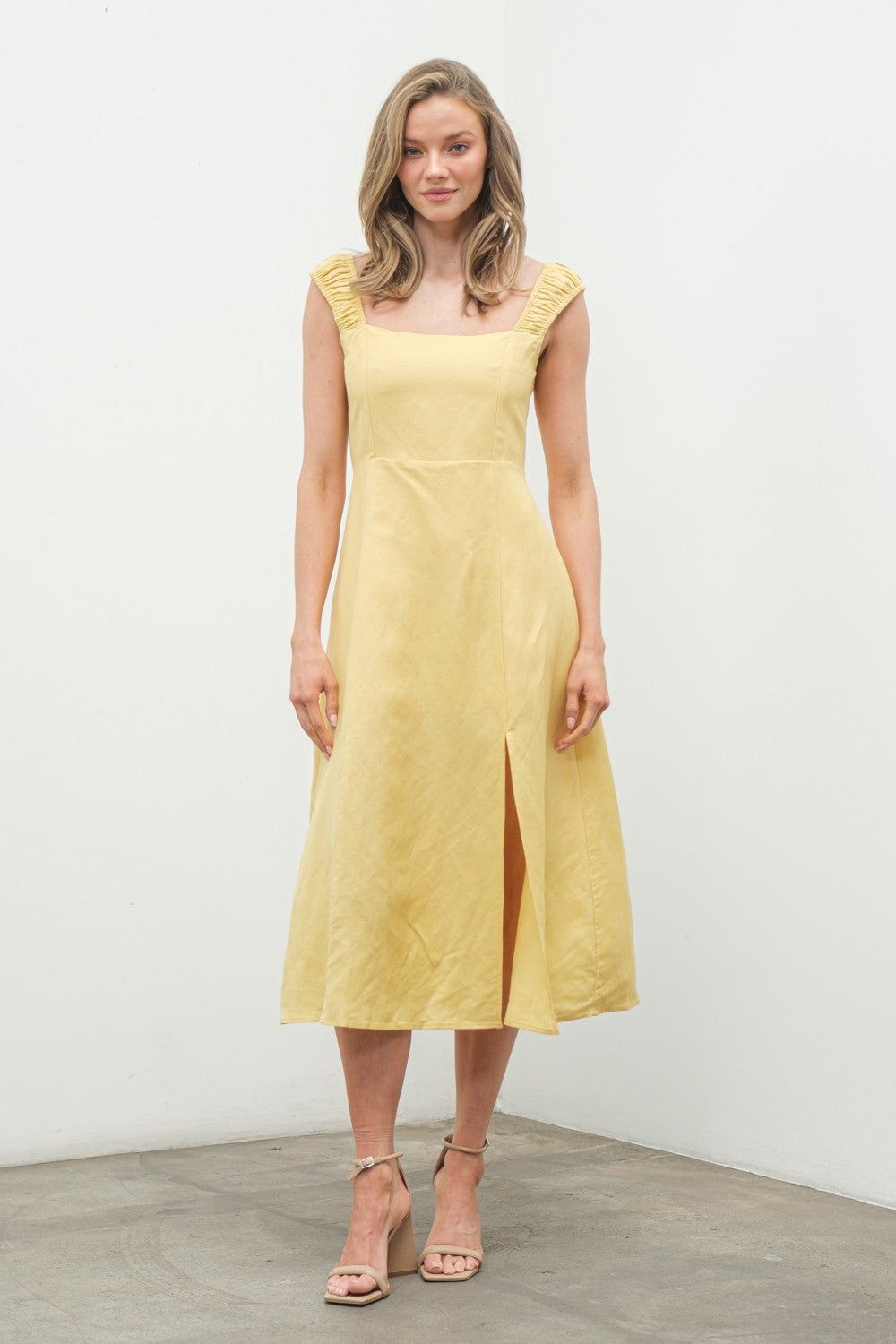 Yellow Midi Dress sold by Pinkblush
