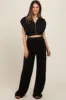 Black Cropped Hoodie Pants Maternity Set sold by Pinkblush