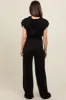 Black Cropped Hoodie Pants Maternity Set sold by Pinkblush