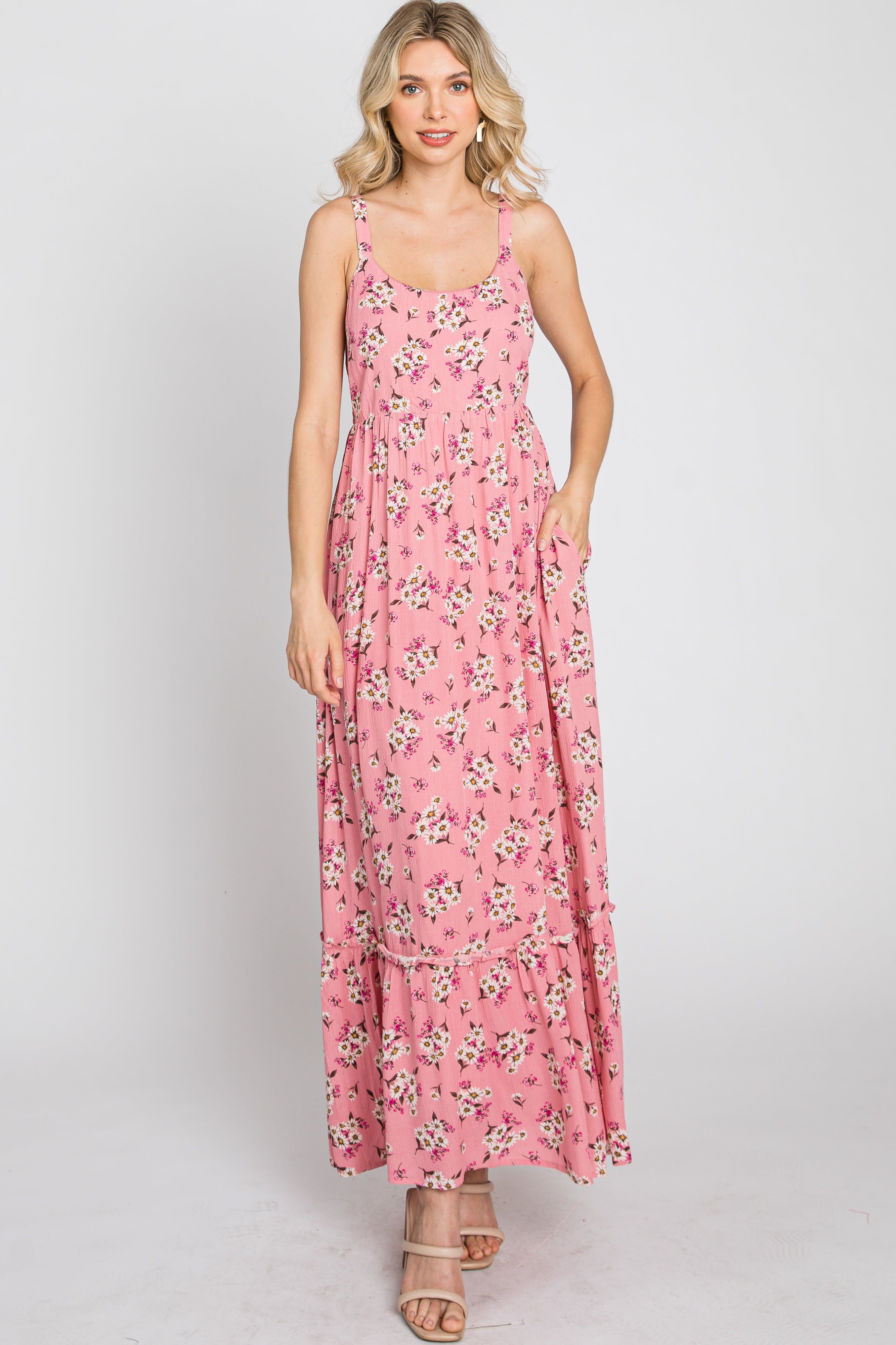 Pink Floral Maxi Dress sold by Pinkblush product image thumbnail 4