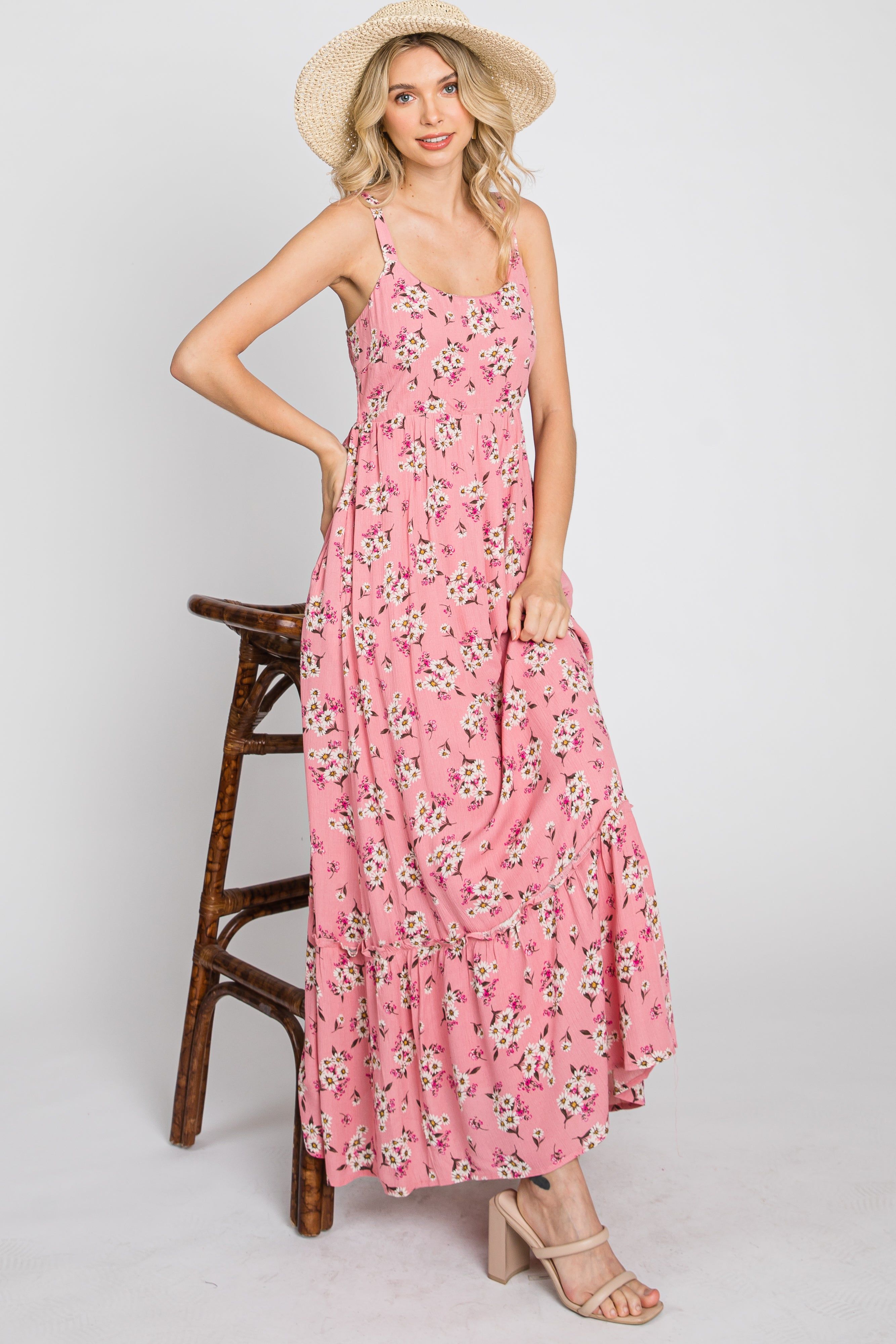 Pink Floral Maxi Dress sold by Pinkblush