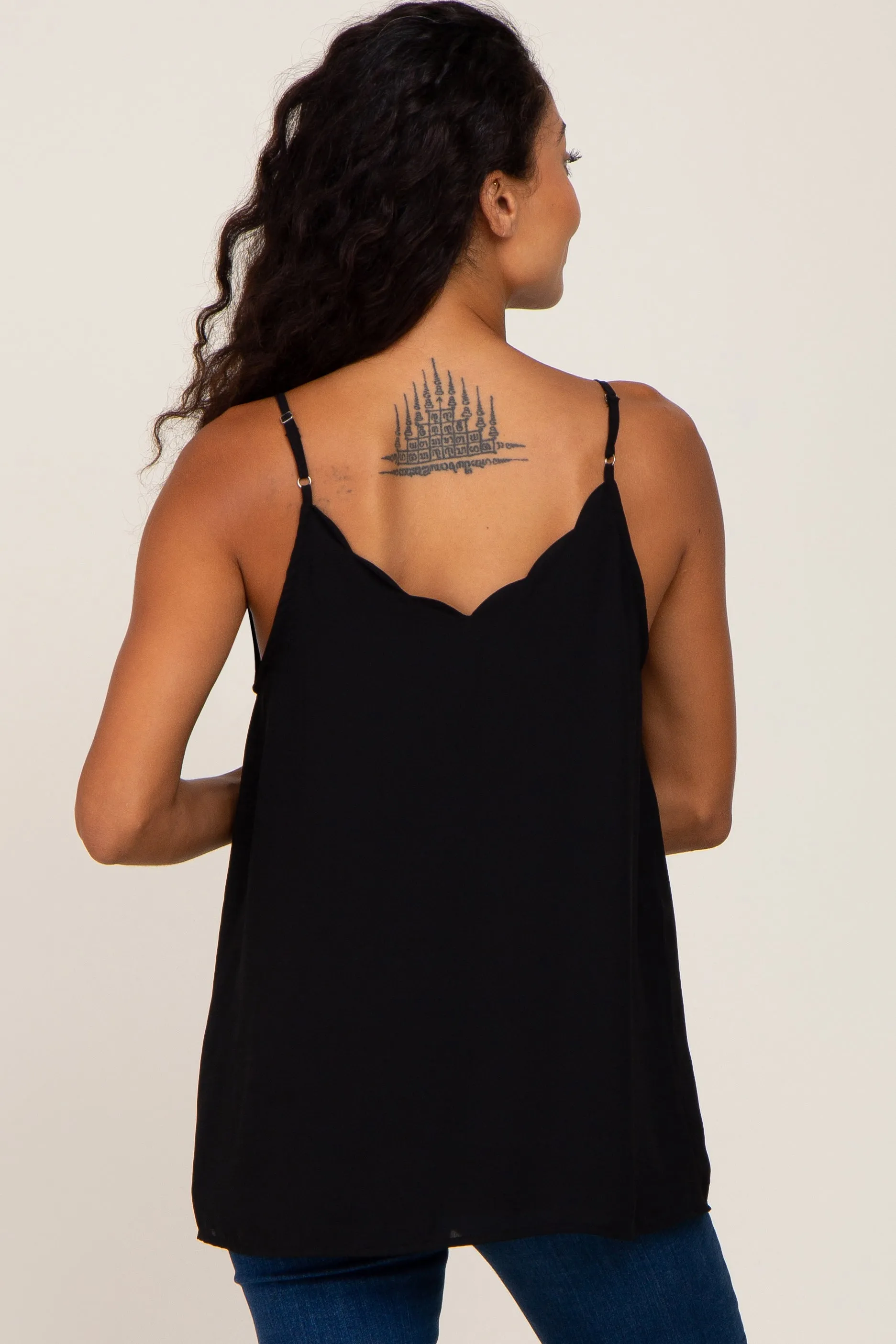 Black Scallop Neckline Blouse sold by Pinkblush product image thumbnail 3