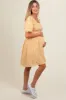 Yellow Floral Smocked Tie Back Maternity Dress sold by Pinkblush