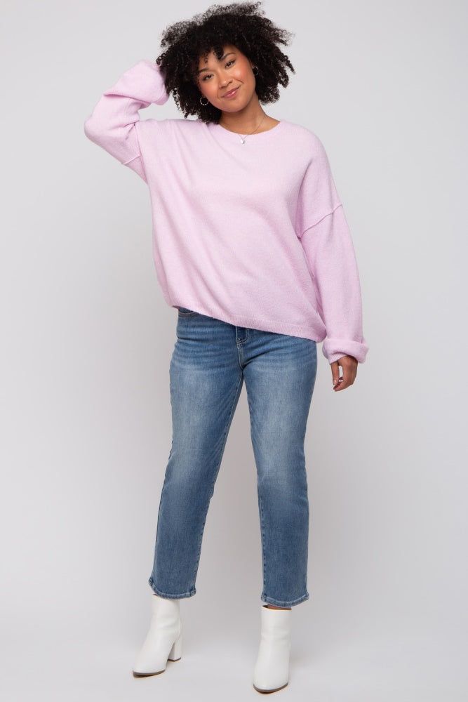 Light Pink Basic Drop Shoulder Sweater sold by Pinkblush product image thumbnail 6
