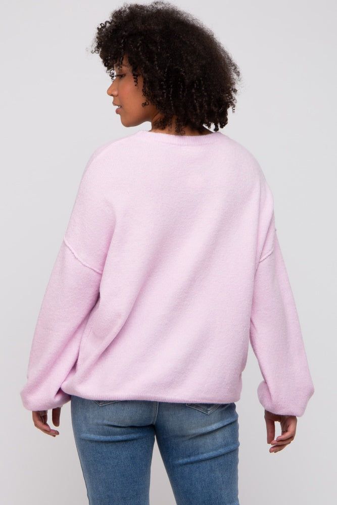 Light Pink Basic Drop Shoulder Sweater sold by Pinkblush product image thumbnail 3
