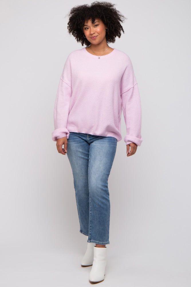 Light Pink Basic Drop Shoulder Sweater sold by Pinkblush product image thumbnail 4