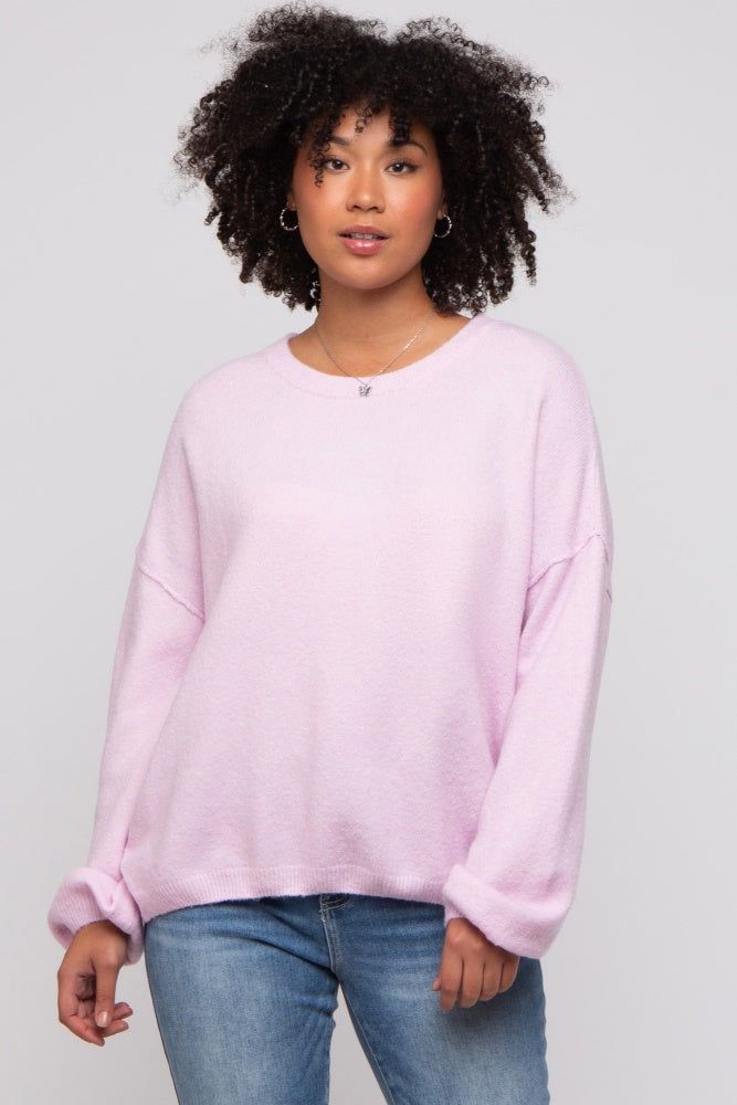Light Pink Basic Drop Shoulder Sweater sold by Pinkblush
