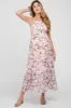 Pink Floral Chiffon Smocked Maternity Midi Dress sold by Pinkblush