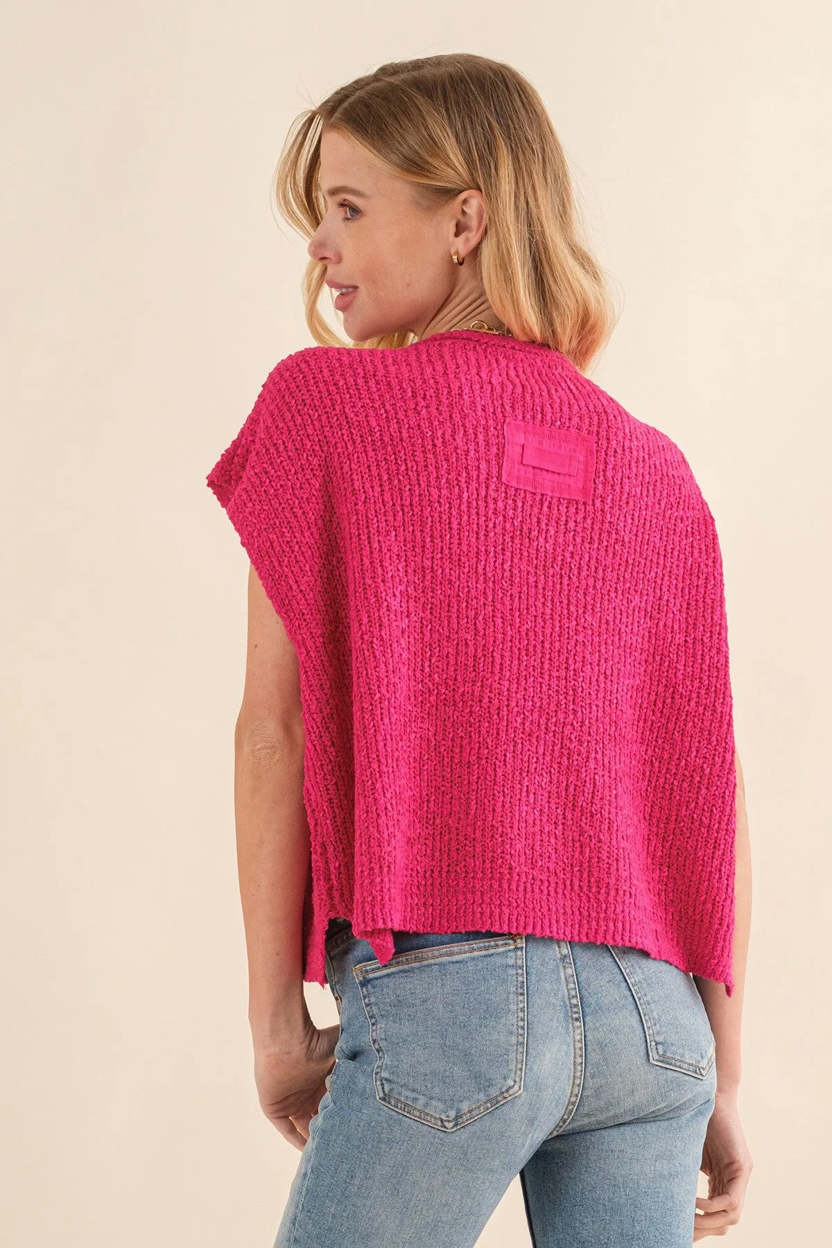 Fuchsia Patch Sleeveless Sweater sold by Pinkblush product image thumbnail 5