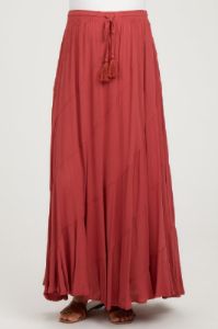 Red Tassel String Maternity Maxi Skirt sold by Pinkblush
